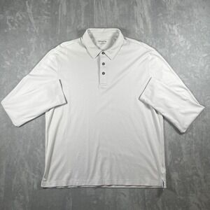 UNTUCKit Damaschino LS Polo Shirt Mens Large Light Gray Cotton Regular Fit